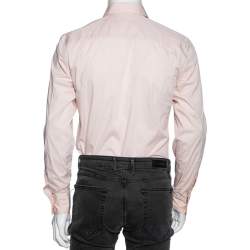 Pre Owned Z Zegna Pink Cotton Long Sleeve Buttonfront Drop 8 Fit Shirt M