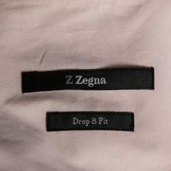 Pre Owned Z Zegna Pink Cotton Long Sleeve Buttonfront Drop 8 Fit Shirt M