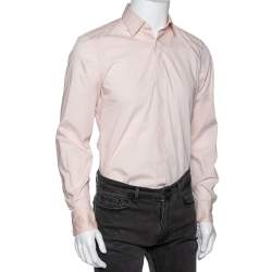 Pre Owned Z Zegna Pink Cotton Long Sleeve Buttonfront Drop 8 Fit Shirt M