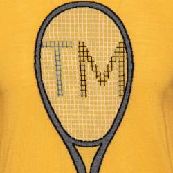 Z Zegna Yellow Wool Tennis Racket Embroidered T-Shirt L