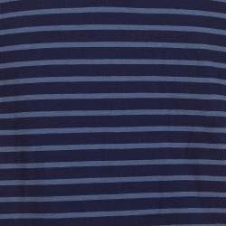 Z Zegna Blue Stripped Cotton Polo T-Shirt XL