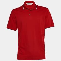 Z Zegna Red Cotton Pique Short Sleeve Polo T-Shirt XL