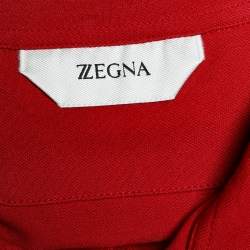 Z Zegna Red Cotton Pique Short Sleeve Polo T-Shirt XL