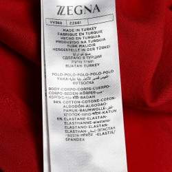 Z Zegna Red Cotton Pique Short Sleeve Polo T-Shirt XL