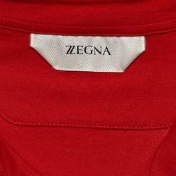 Z Zegna Red Cotton Pique Short Sleeve Polo T-Shirt XL