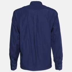 Pre Owned Z Zegna Blue Cotton Pocket Detail Regular Fit Shirt XXL