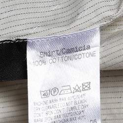 Pre Owned Z Zegna Beige Striped Embroidered Long Sleeve Shirt M
