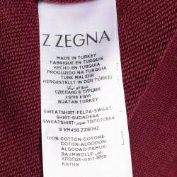 Z Zegna Red Cotton Bird Embroidered Zip Front Jacket XL