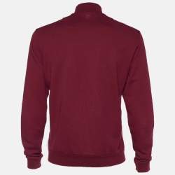 Z Zegna Red Cotton Bird Embroidered Zip Front Jacket XL