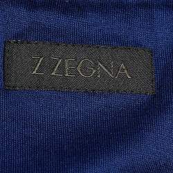 Z Zegna Blue Cotton Bird Embroidered Short Sleeve T-Shirt XL