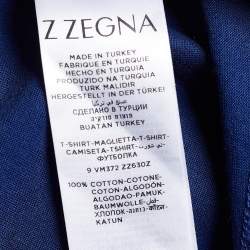 Z Zegna Blue Cotton Bird Embroidered Short Sleeve T-Shirt XL