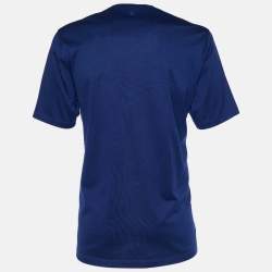 Z Zegna Blue Cotton Bird Embroidered Short Sleeve T-Shirt XL