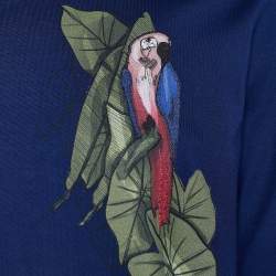 Z Zegna Blue Cotton Bird Embroidered Short Sleeve T-Shirt XL