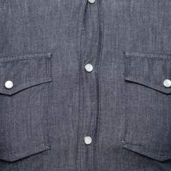 Z Zegna Blue Denim Drop & Fit Button Front Shirt S