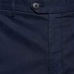 Z Zegna Navy Blue Stretch Cotton Regular Fit Pants L