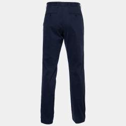 Z Zegna Navy Blue Stretch Cotton Regular Fit Pants L