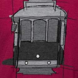 Z Zegna Purple Train Print Wool Crewneck Sweater M