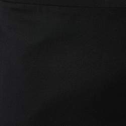 Z Zegna Black Wool Side Trim Detail Straight Leg Pants M