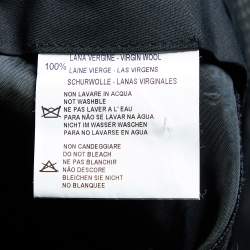 Z Zegna Black Wool Side Trim Detail Straight Leg Pants M