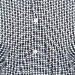 Z Zegna Black Checked Cotton Button Front Slim Fit Shirt L