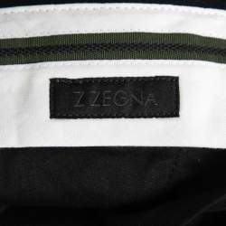 Z Zegna Navy Blue Stretch Knit Slim Fit Pants L
