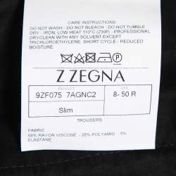Z Zegna Navy Blue Stretch Knit Slim Fit Pants L