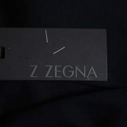 Z Zegna Navy Blue Stretch Knit Slim Fit Pants L