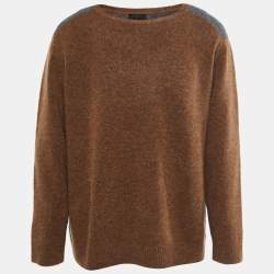 Z Zegna Brown & Grey Wool Sweater 3XL