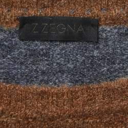 Z Zegna Brown & Grey Wool Sweater 3XL