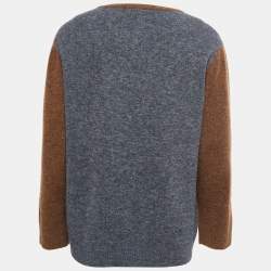 Z Zegna Brown & Grey Wool Sweater 3XL
