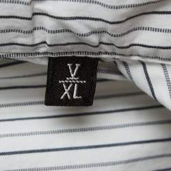 Z Zegna White Striped Stretch Cotton Button Front Shirt XL