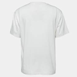 Z Zegna Ivory Wool Contrast Detail Techmerino T-Shirt M