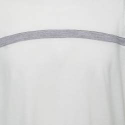 Z Zegna Ivory Wool Contrast Detail Techmerino T-Shirt M
