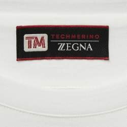 Z Zegna Ivory Wool Contrast Detail Techmerino T-Shirt M