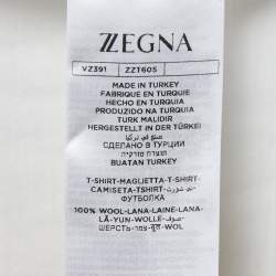 Z Zegna Ivory Wool Contrast Detail Techmerino T-Shirt M