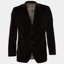 Z Zegna Brown Corduroy Button Front Blazer L