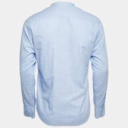 Z Zegna Blue Cotton Button Front Full Sleeve Shirt S