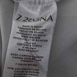 Z Zegna White Cotton Slim Fit Button Front Long Sleeve Shirt M