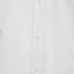 Z Zegna White Cotton Slim Fit Button Front Long Sleeve Shirt M