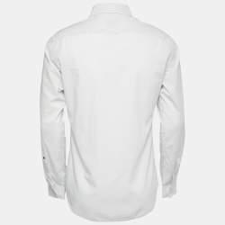 Z Zegna White Cotton Slim Fit Button Front Long Sleeve Shirt M