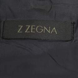 Z Zegna Grey Patterned Wool Suit L