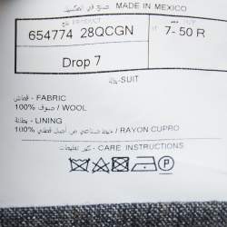 Z Zegna Grey Patterned Wool Suit L