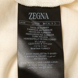 Zegna Cream Wool High Performance Crew Neck T-Shirt XL