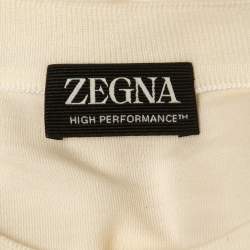 Zegna Cream Wool High Performance Crew Neck T-Shirt XL