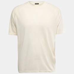 Zegna Cream Wool High Performance Crew Neck T-Shirt XL