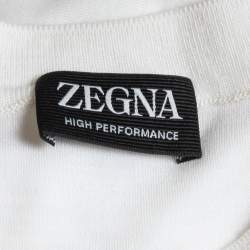Z Zegna High Performance White Jersey Wool T- Shirt XL