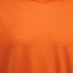 Pre Owned Z Zegna Orange Wool Crew Neck Half Sleeve T-Shirt XL
