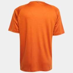 Pre Owned Z Zegna Orange Wool Crew Neck Half Sleeve T-Shirt XL