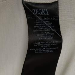  Zegna Cream Wool Crew Neck Half Sleeve T-Shirt XL