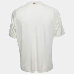  Zegna Cream Wool Crew Neck Half Sleeve T-Shirt XL